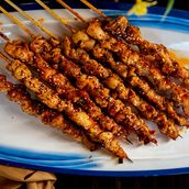 Grilled chicken skewers
