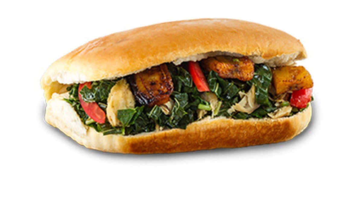 Callaloo and Saltfish Sandwich