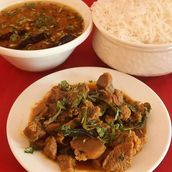 Dal Khana Served with Mutton Talahua
