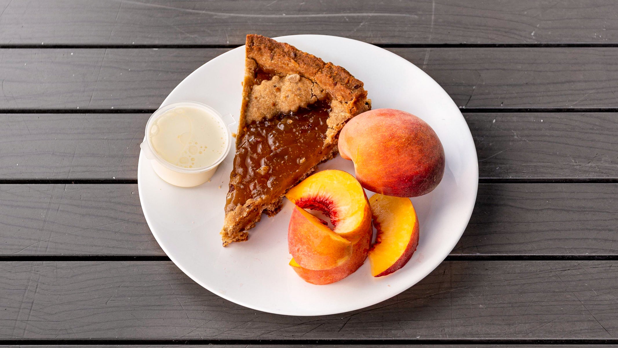 Lemon and Ginger Tart Slice vegan dessert (with a portion of Vegan double cream(IF AVAILABLE))