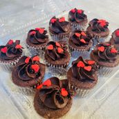 Mini Valentine's Day Chocolate Cupcakes 12pcs