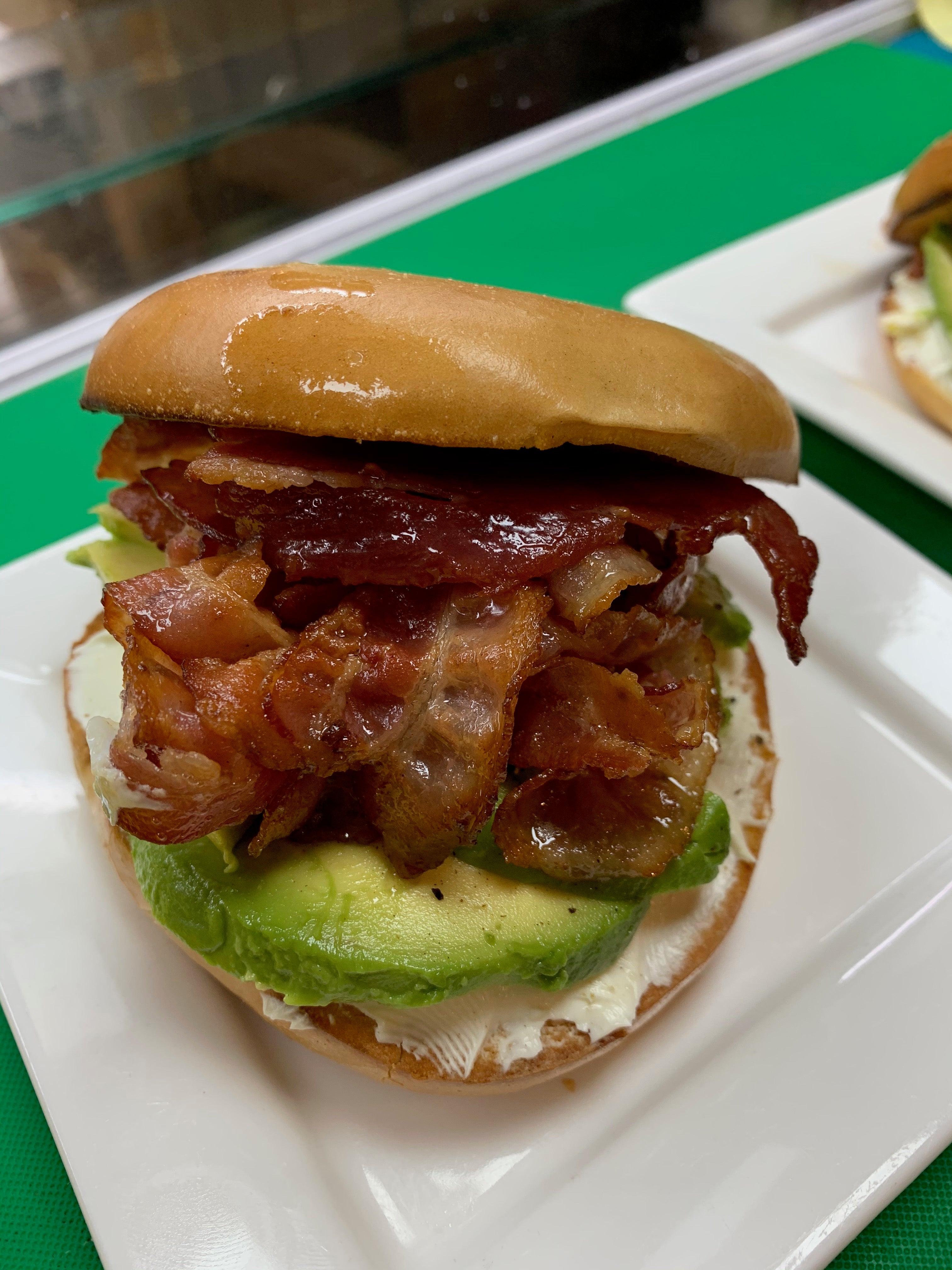Cream Cheese, Avocado and Crispy Bacon