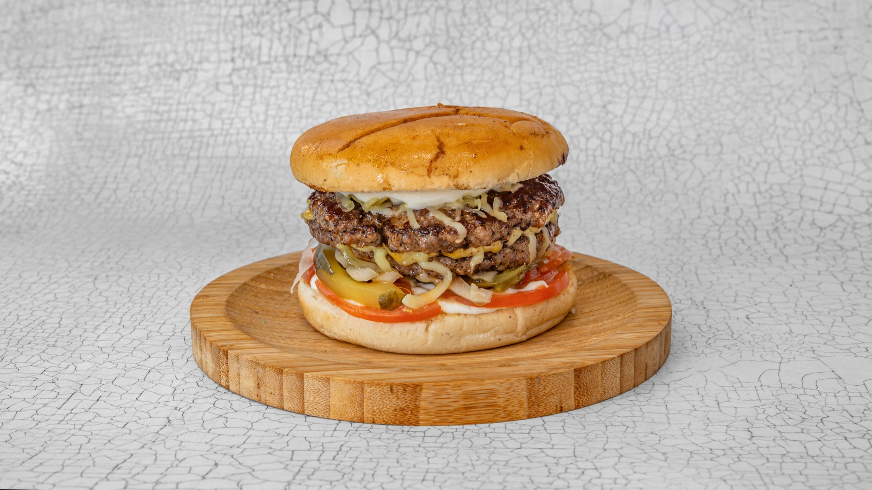 Double Burger with Chips