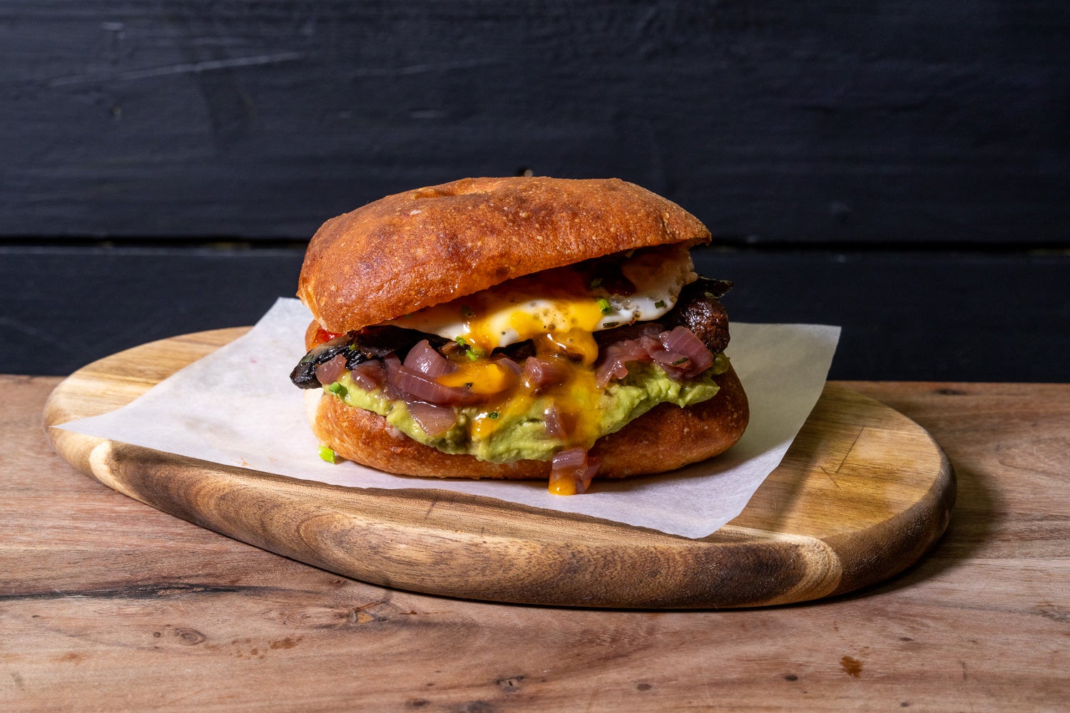 Avocado, Mushroom & Fried Egg Roll