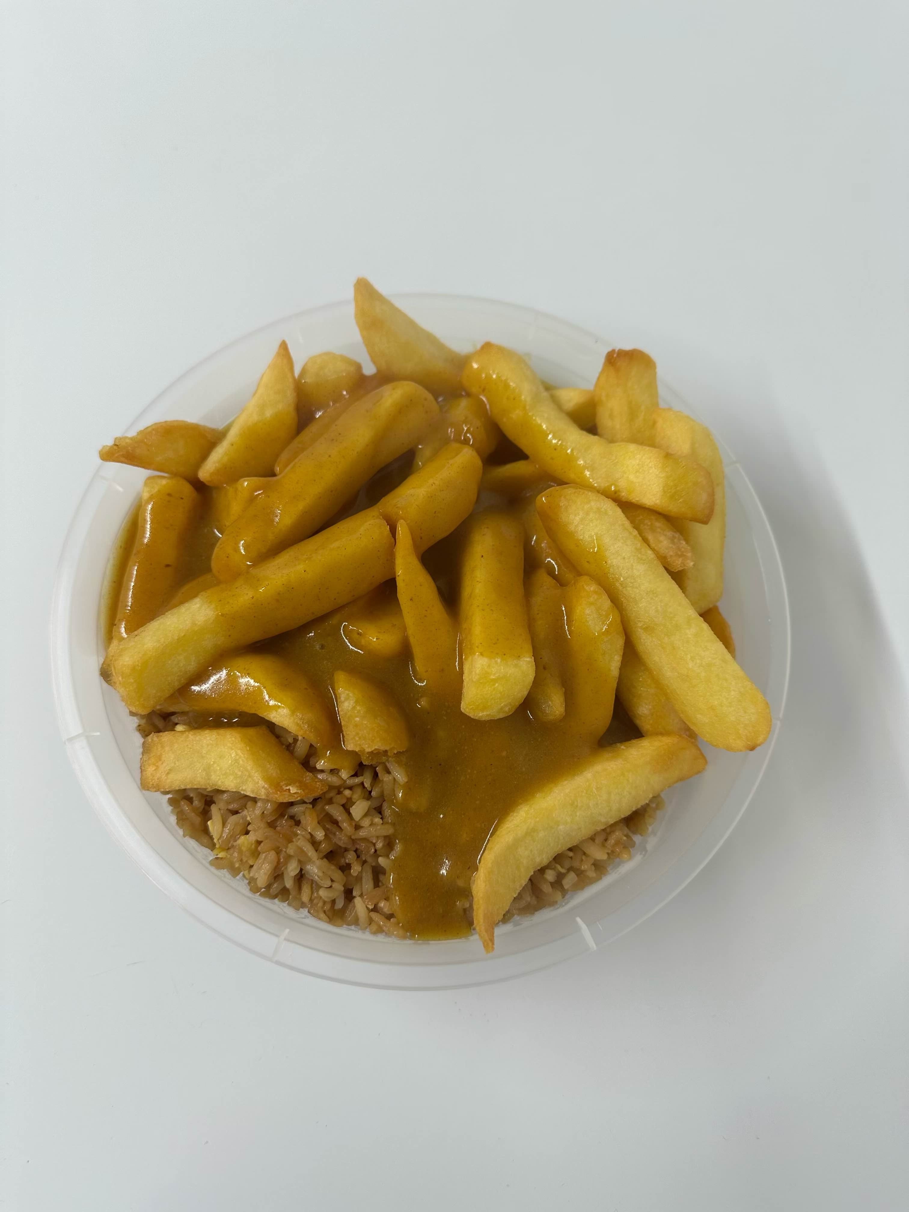 Fried Rice and Chips with Curry Sauce