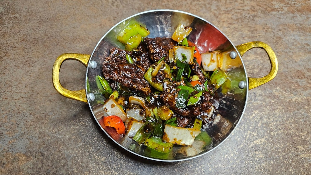 Vegan Lamb in Black Bean Sauce