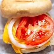 Red Cheese And Tomato Bagel