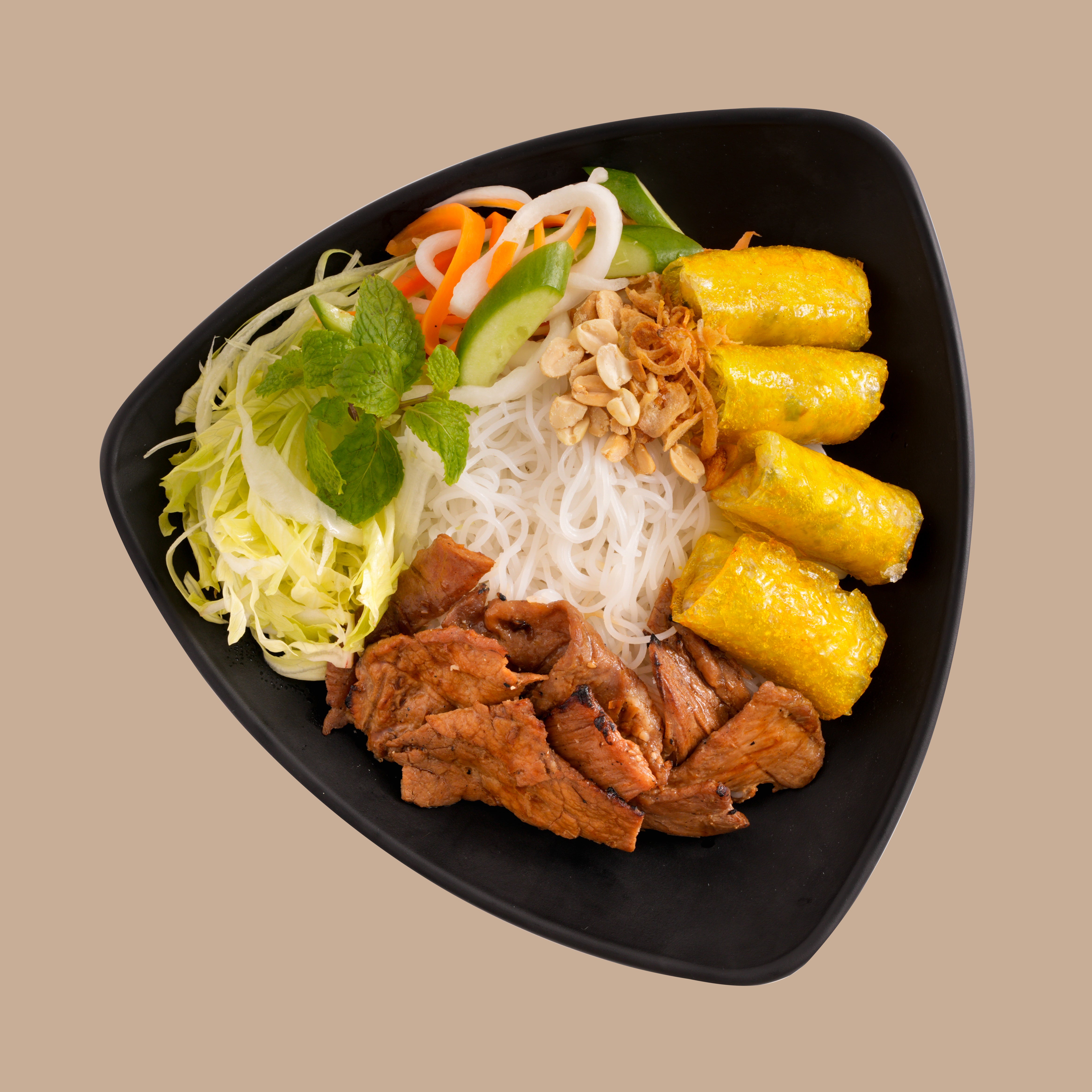 Grilled Pork & Spring Rolls Vermicelli