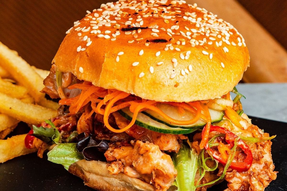 Vegan Peanut Butter Chickaan Burger