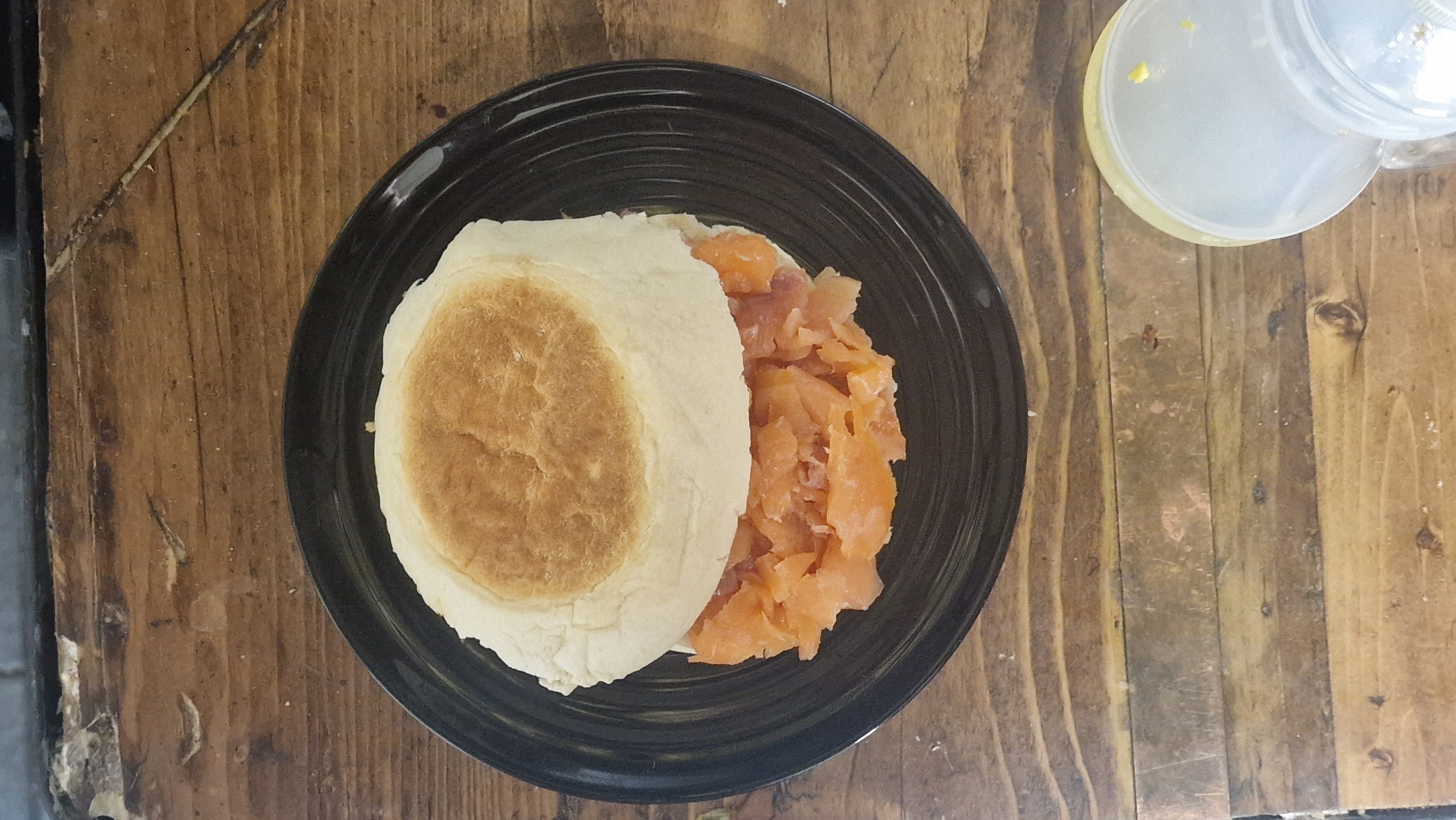 Smoked salmon muffin roll