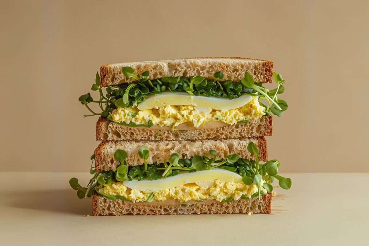 Double Egg and Cress on Malted Granary Bread