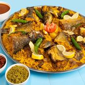Seabass mutabaq tray for 5 people