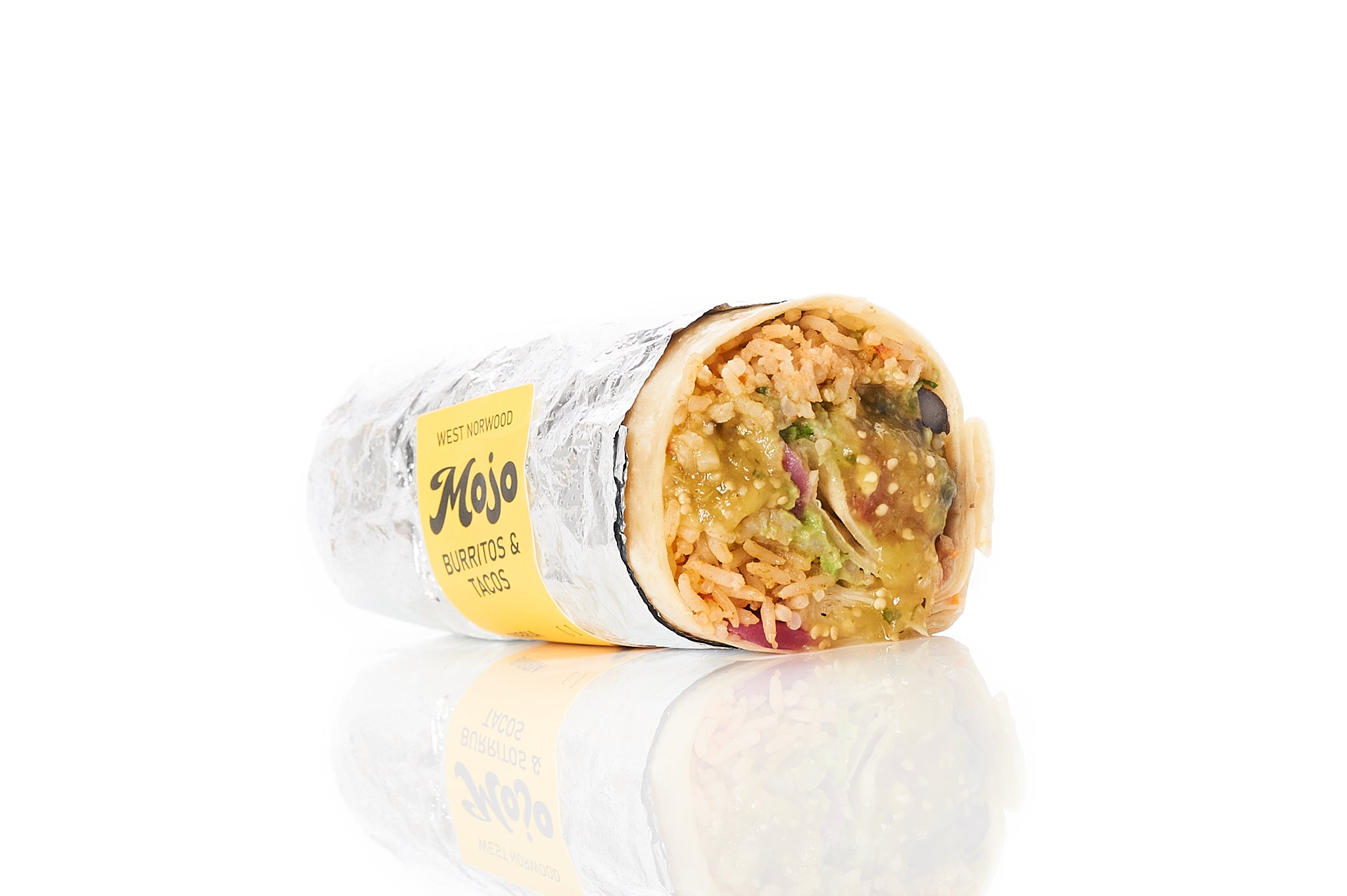 Roasted cauliflower burrito (Veggie or Vegan available)
