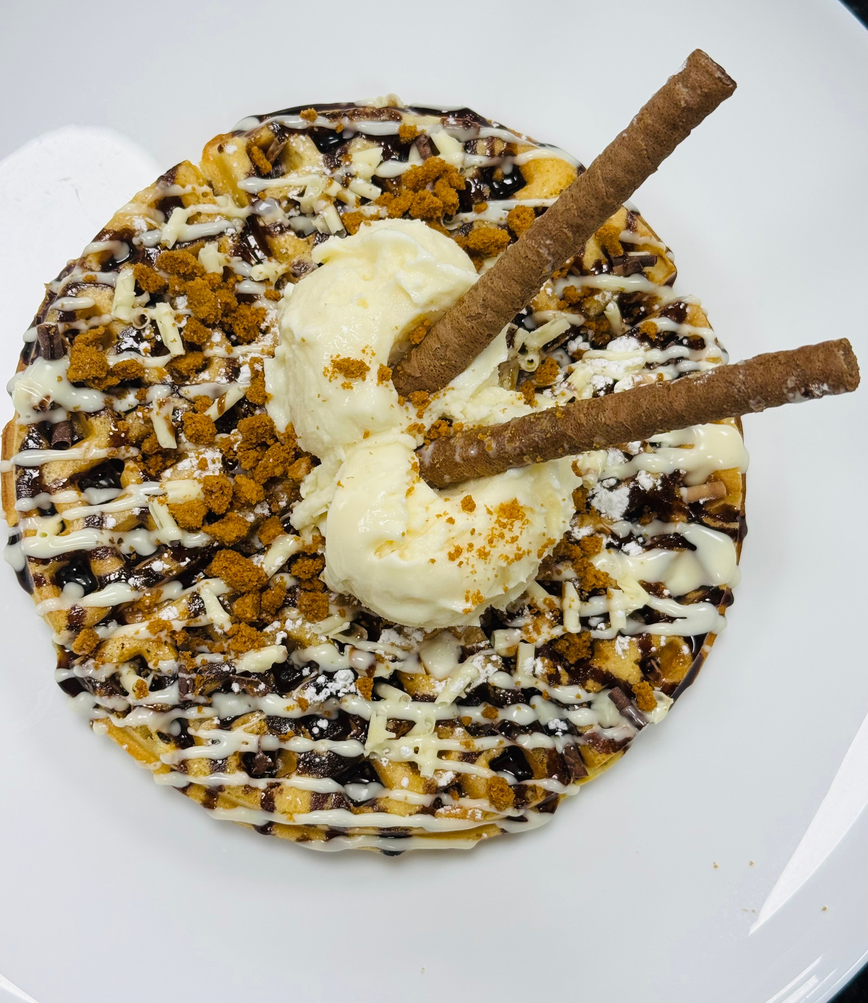 Cinnamon Brownie Waffles Delight
