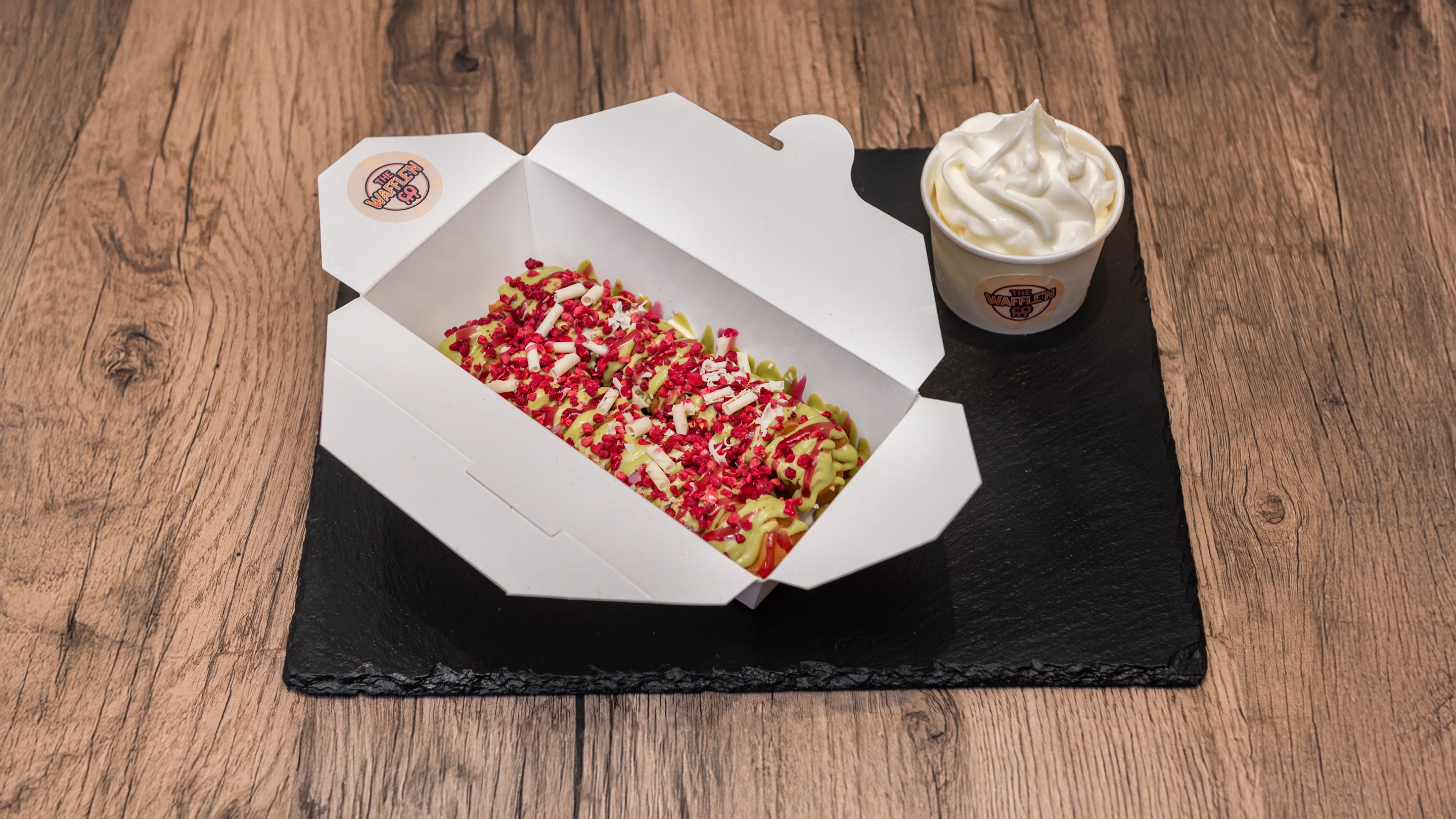 Pistachio Raspberry Waffle