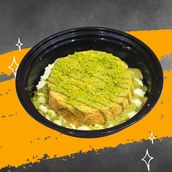 Kunafa With Cream And Pistachio Sauce 