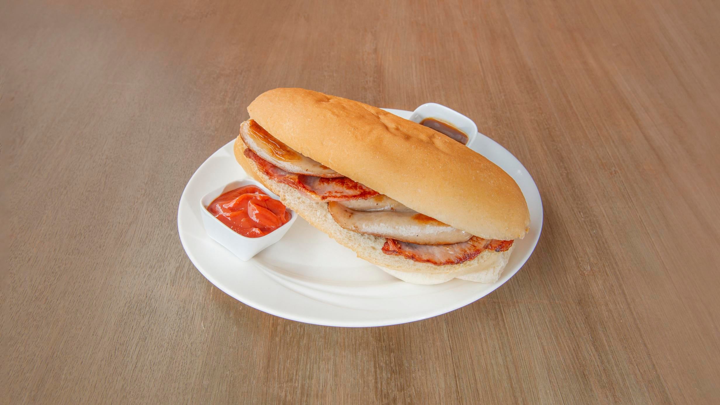 Bacon and Sausage Sandwich
