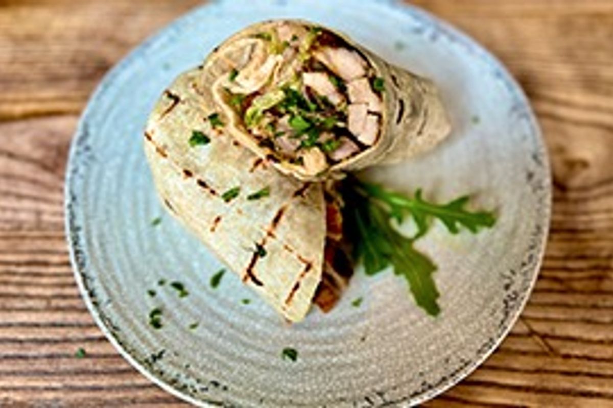 Tagine spiced chicken wrap