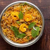 Prawns Biryani.