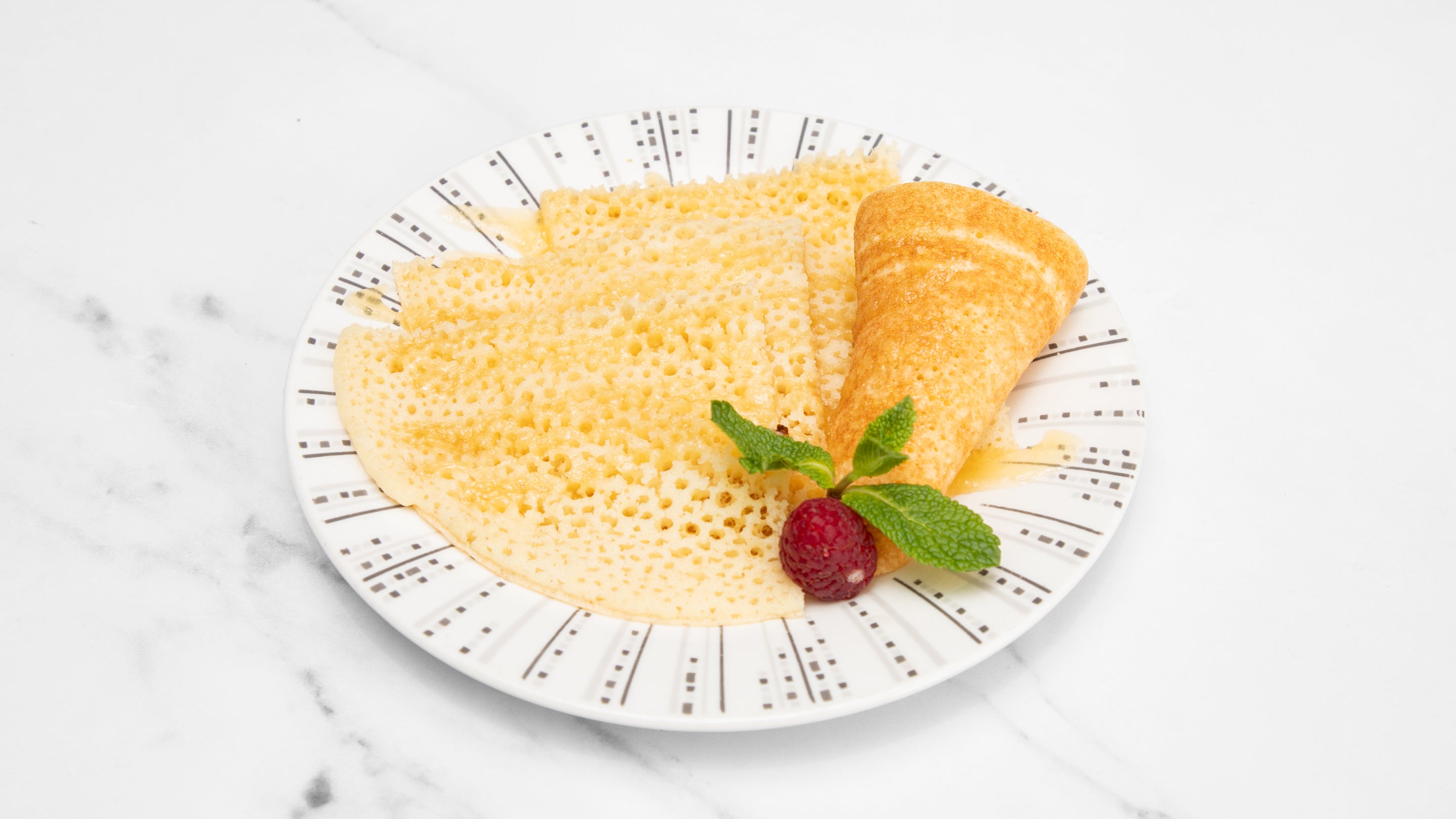 Home-Made Crumpet with Honey and Butter