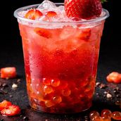 Boba strawberry tea