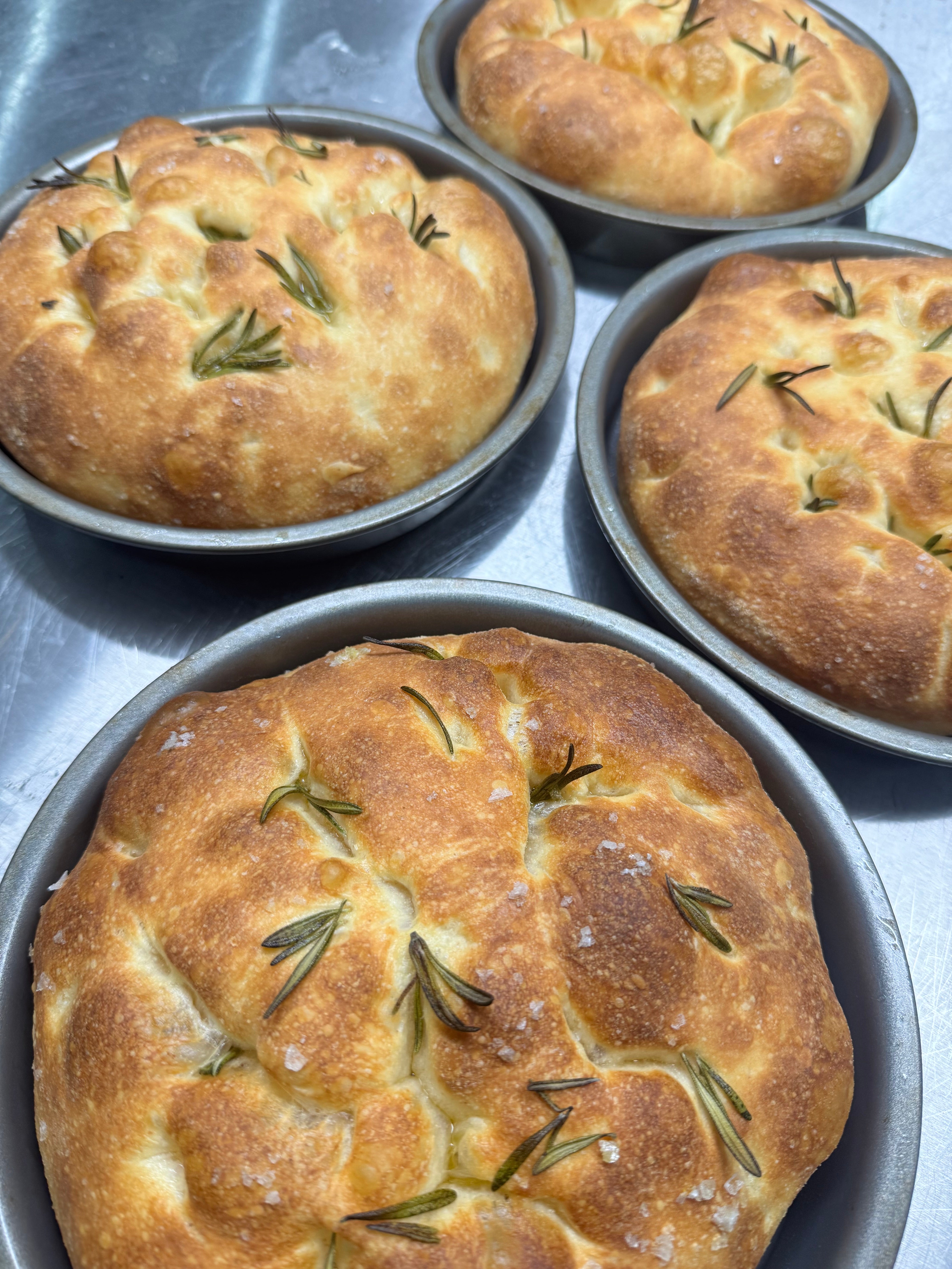 Topped round focaccia