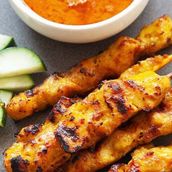 Chicken Satay With Peanut Sauce 