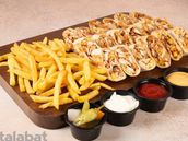 Double Arabic Chicken Shawarma Meal on Charcoal