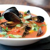 Boiled Mussels with Soup