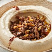Meat Hummus And Pine Nut