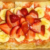 Strawberry Syrup Crepe with Banana and Strawberry