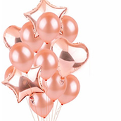 Rose Gold Helium Balloons 16 Pc