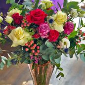 White, Pink And Purple Flower Vase
