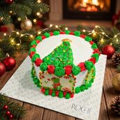 Red & Green Xmas tree Cake 