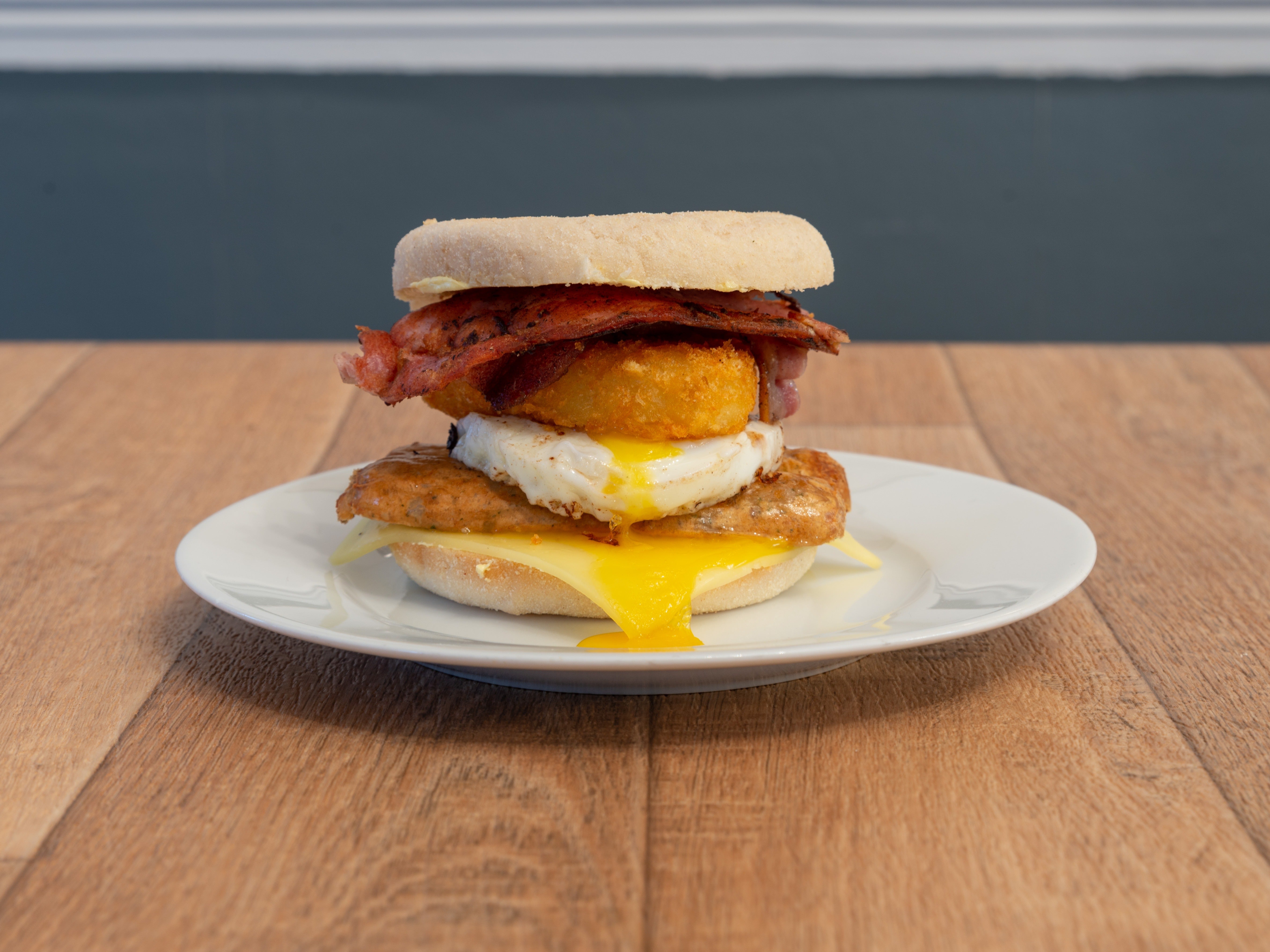 Double Sausage, Egg, Cheese, Hashbrown Muffin