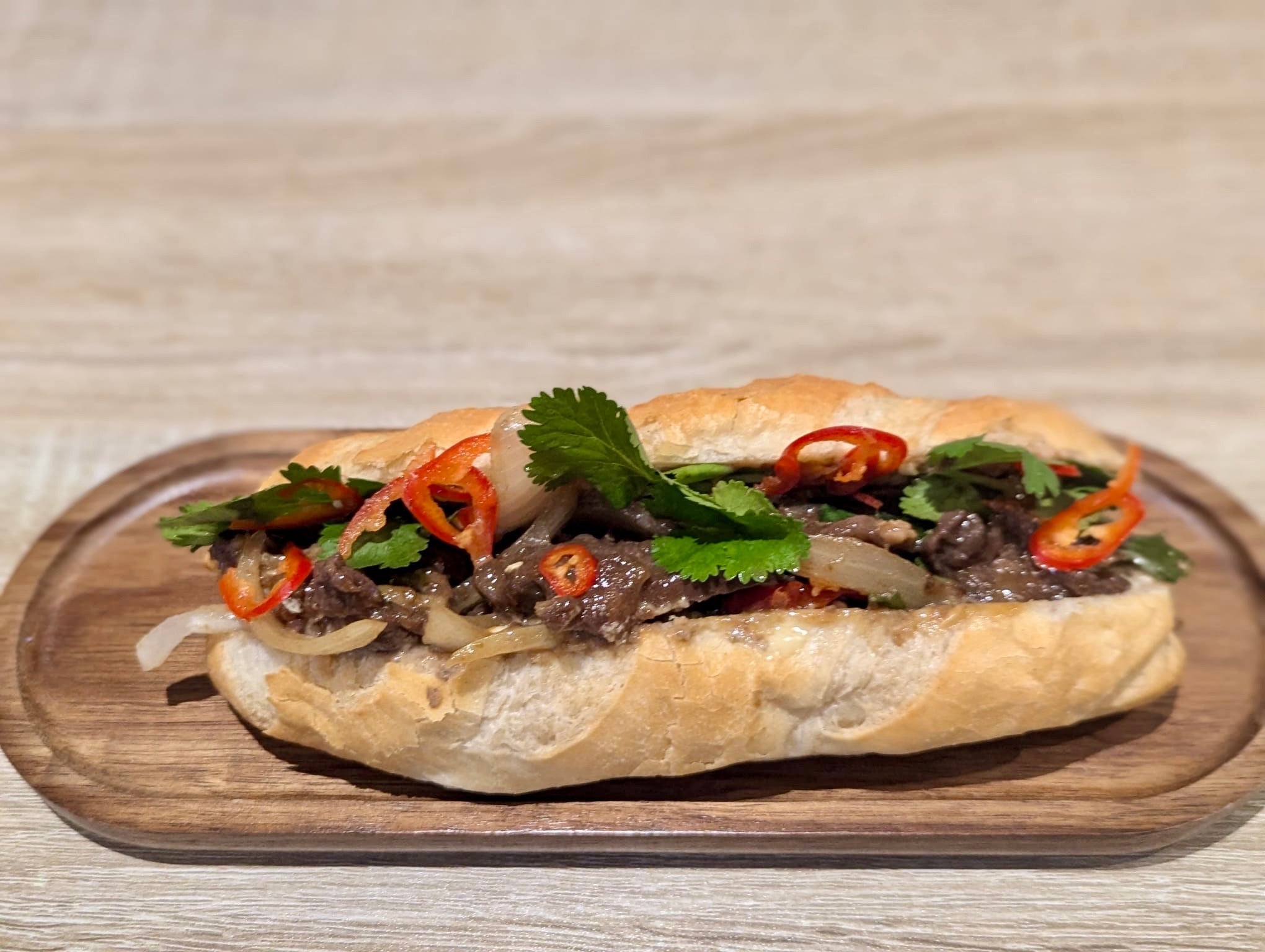 Stir-Fried Beef Bánh Mì (Bánh Mì Bò Xào Hành Tây)