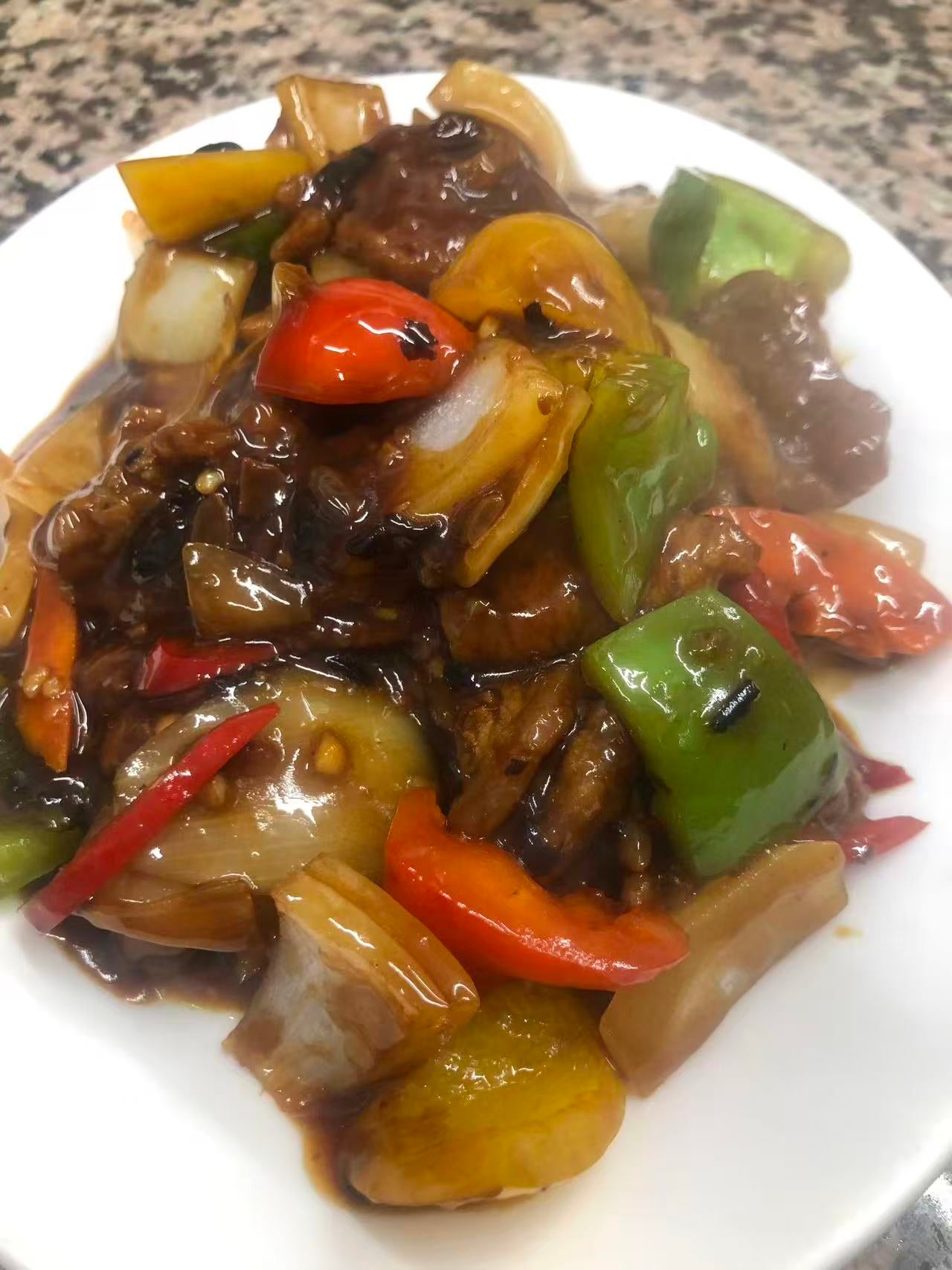 Beef with Green Pepper in Black Bean Sauce