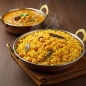 Chole Chana Pulao With Daal Fry