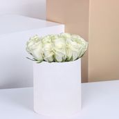 White Box With 30 White Roses