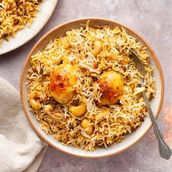Hyderabadi Egg Dum Biryani Serves 2