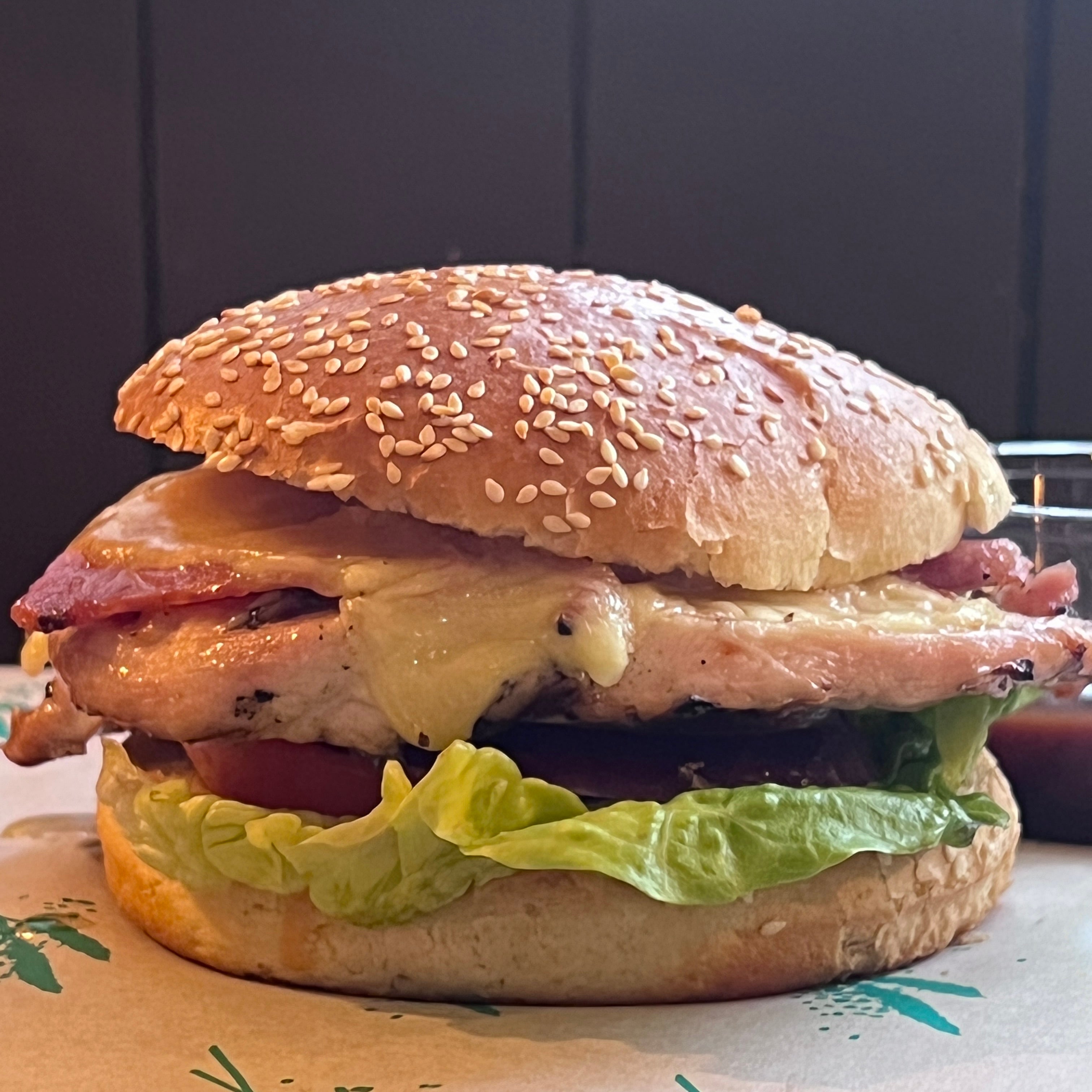 BBQ Chicken, Bacon & Cheese Burger