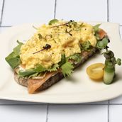 Smoked Salmon On Toast With Scramble Eggs