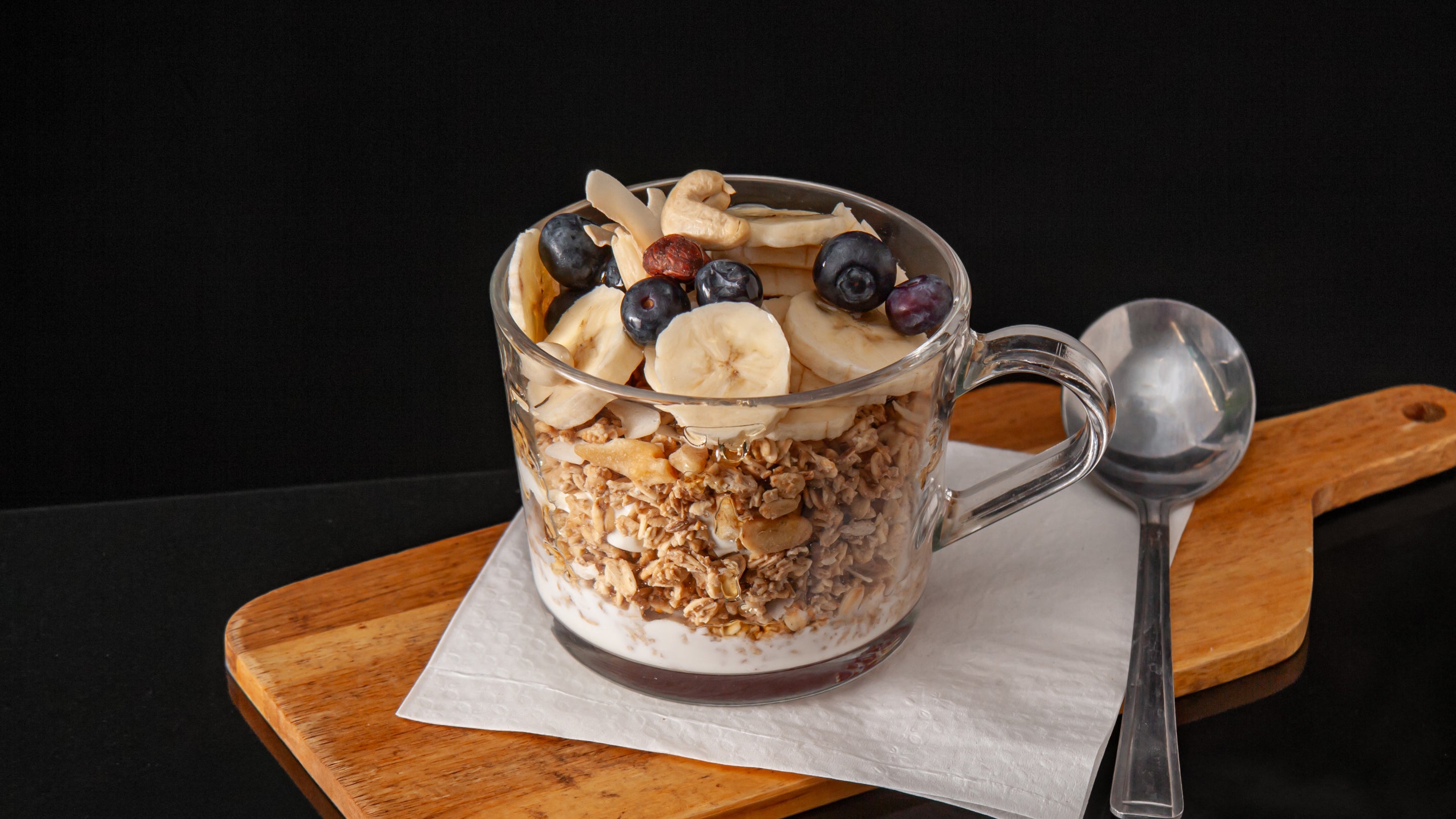 Granola with Yogurt and Honey Breakfast