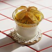 Panna cotta & Passion Fruit compote