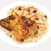 Afghan Rice With A Quarter Grilled Chicken