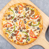 Large minced meat pizza