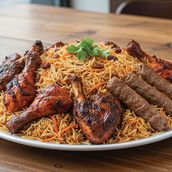 Afghani Pulaw with Mixed BBQ
