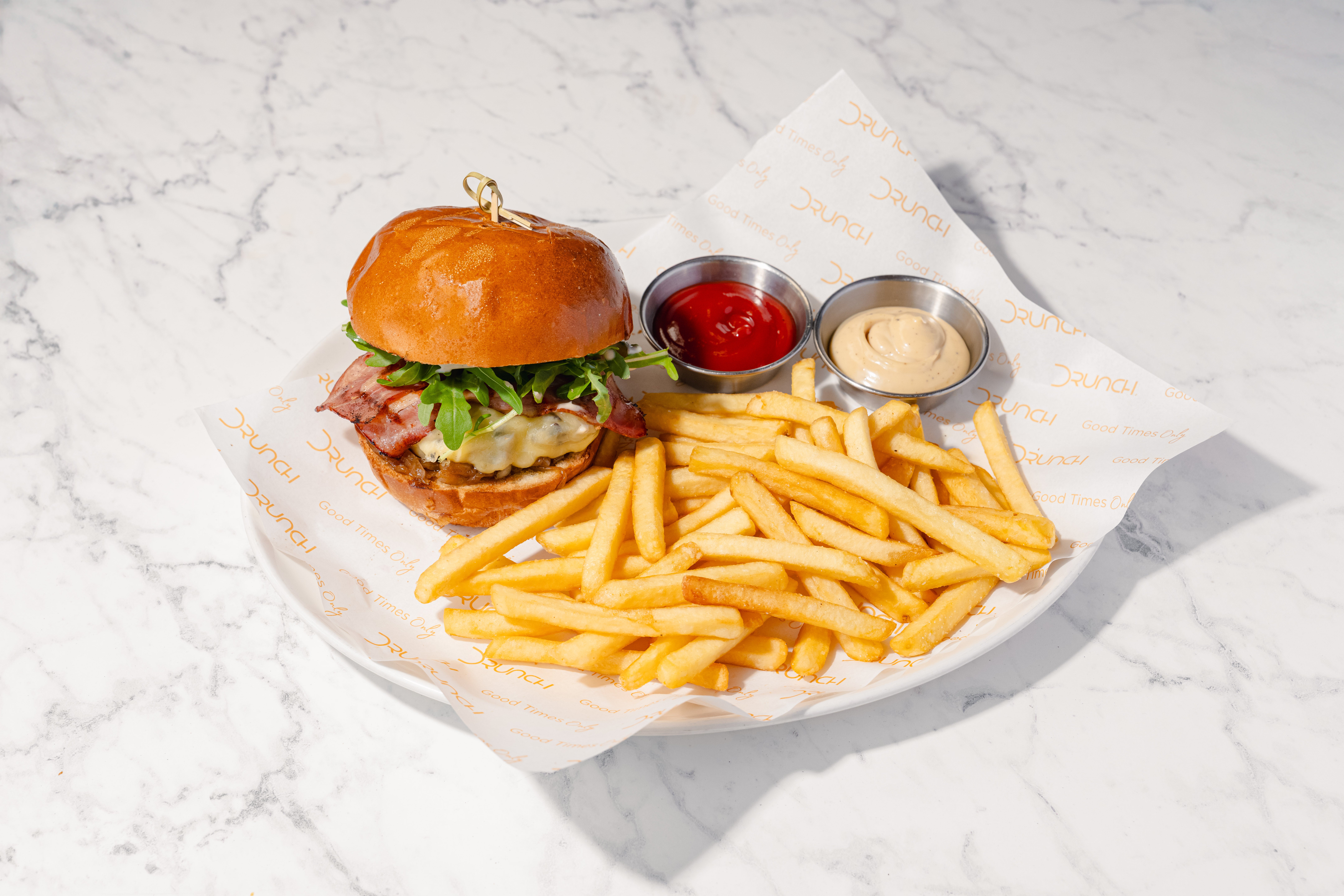 Drunch Beef Burger With Fries