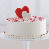 White And Red Hearts Cake
