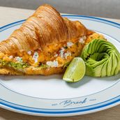 Croissant with Feta Scrambled Egg